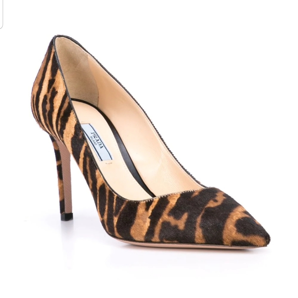 Prada Tiger Stripe Calf Skin Pumps